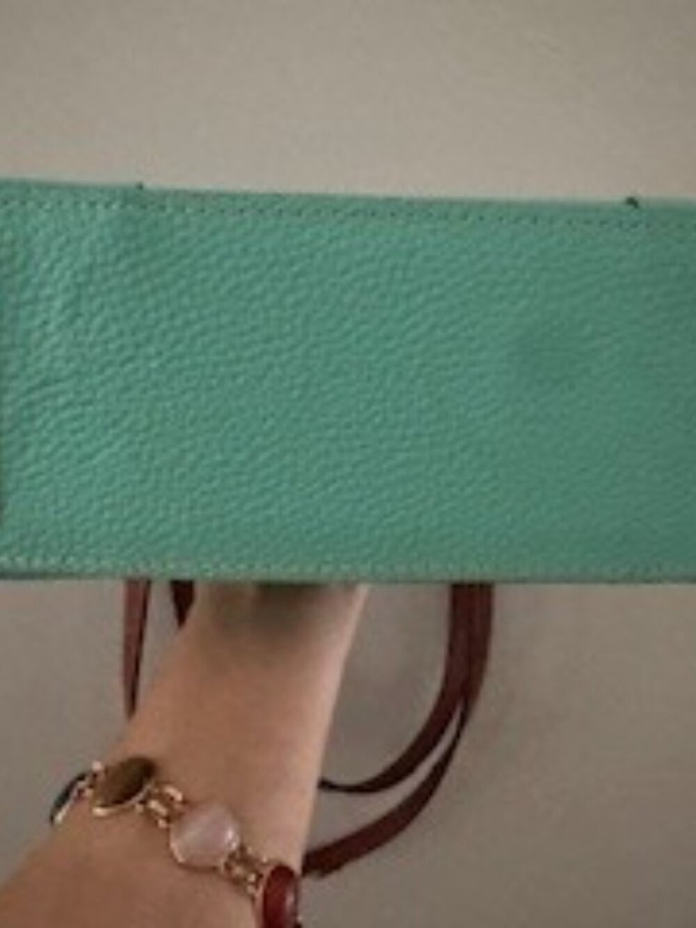 Dooney & Bourke Pebble Grain Small Lexington tote bag in a vibrant teal - Picture 5 of 5